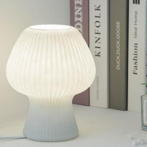 Lampe de table nocturne LED en verre vintage en forme de tulipe