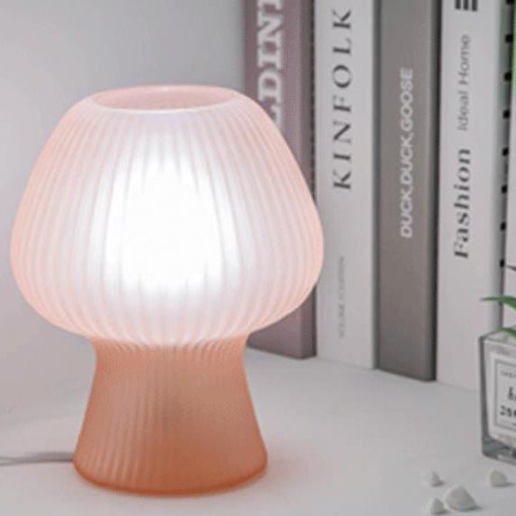 Lampe de table nocturne LED en verre vintage en forme de tulipe