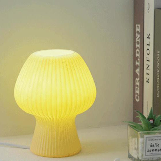 Lampe de table nocturne LED en verre vintage en forme de tulipe
