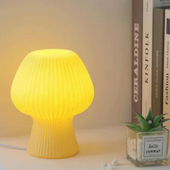 Lampe de table nocturne LED en verre vintage en forme de tulipe