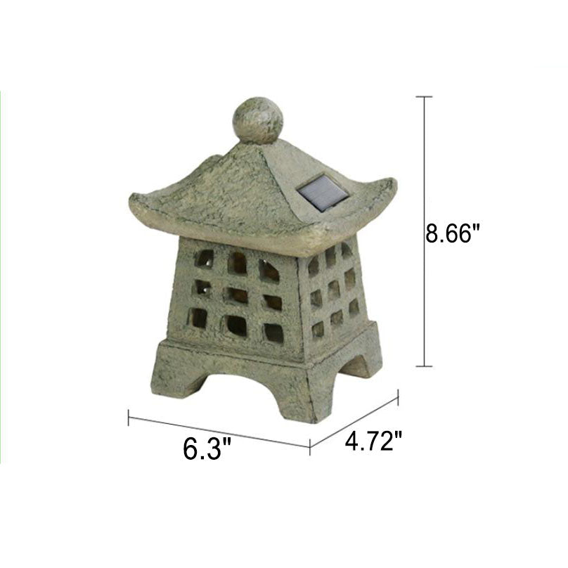 Floroux Pagoda Solar Light | Outdoor Resin Housing | Decorative Garden Light | Landscape Lighting