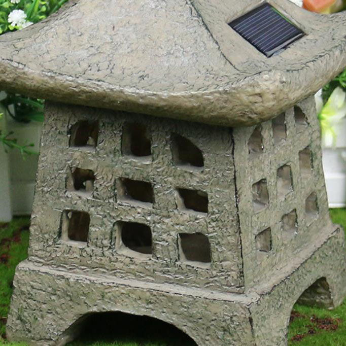 Floroux Pagoda Solar Light | Outdoor Resin Housing | Decorative Garden Light | Landscape Lighting