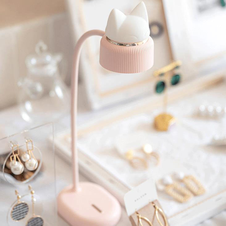 Floroux Lampe de Table LED | Design Oreilles de Chat | Amical pour les Yeux | Lampe Clip & Normale | Moderne & Créatif