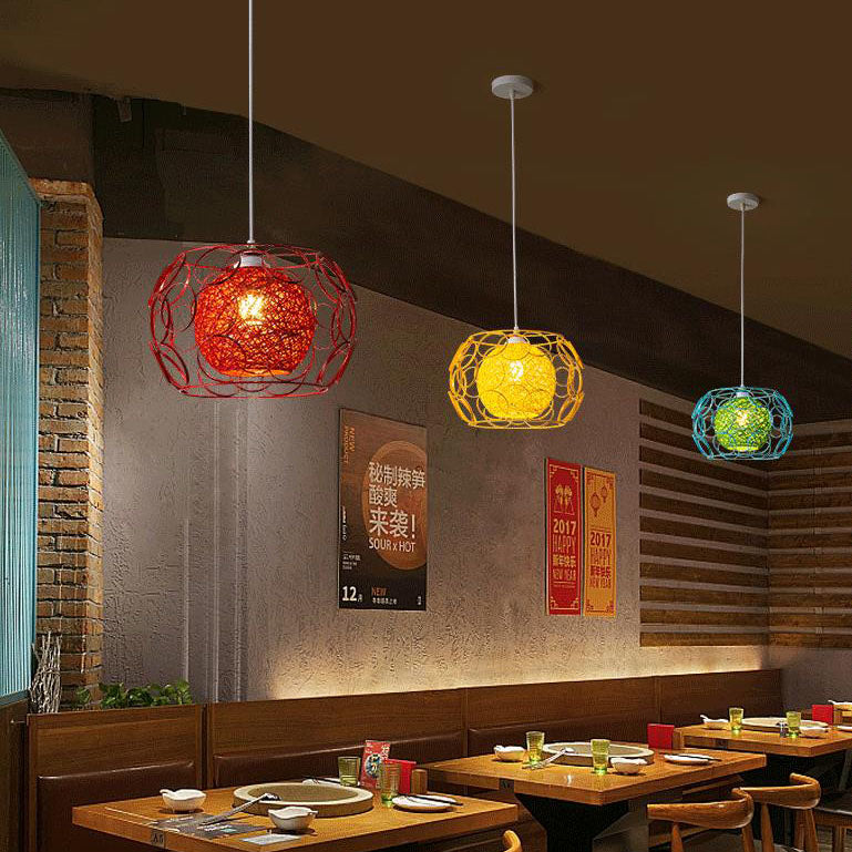 Floroux Creative Pendant Light in Hemp Weaving | Modern Design | Unique Bright Accent | Suspension for Home