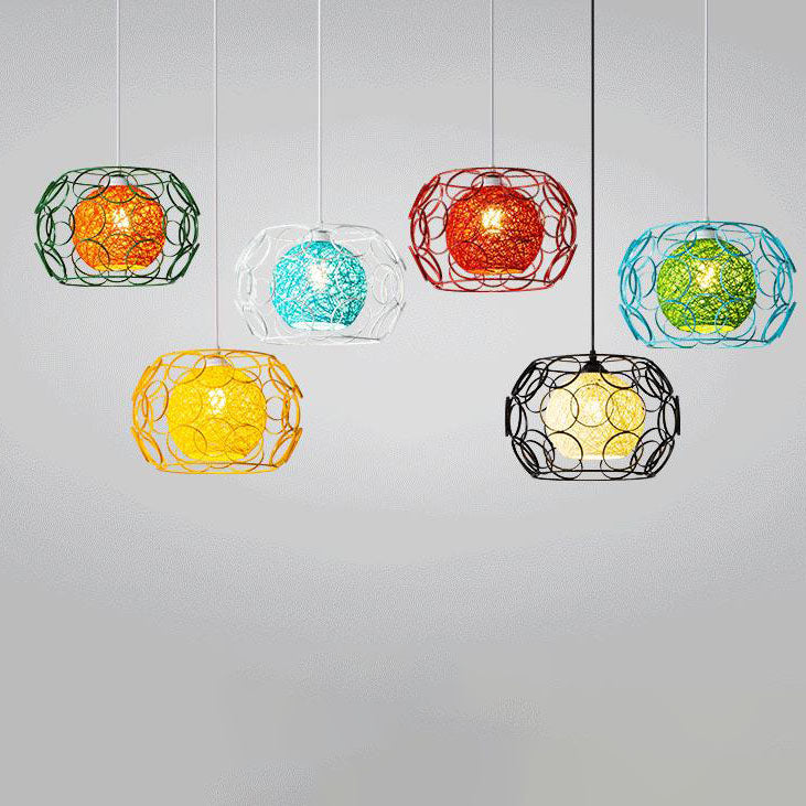 Floroux Creative Pendant Light in Hemp Weaving | Modern Design | Unique Bright Accent | Suspension for Home
