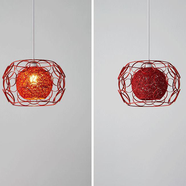 Floroux Creative Pendant Light in Hemp Weaving | Modern Design | Unique Bright Accent | Suspension for Home