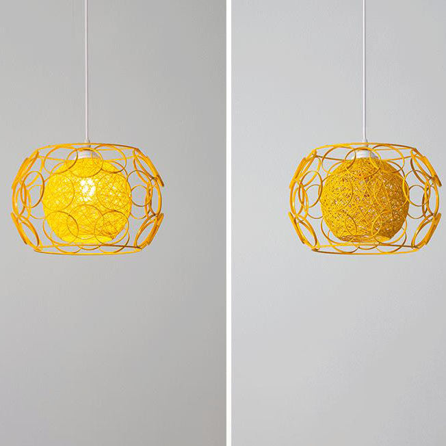 Floroux Creative Pendant Light in Hemp Weaving | Modern Design | Unique Bright Accent | Suspension for Home