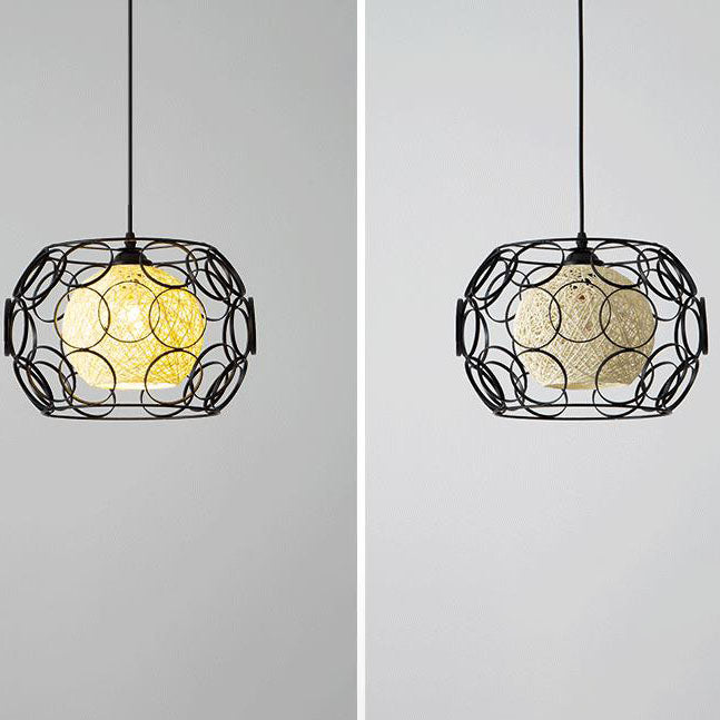 Floroux Creative Pendant Light in Hemp Weaving | Modern Design | Unique Bright Accent | Suspension for Home
