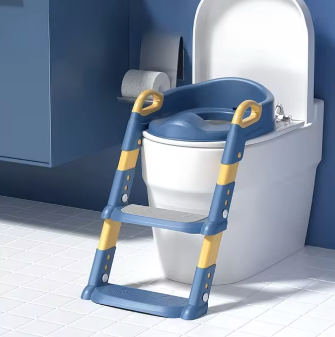 Échelle de toilette pliable réglable pour enfants - Escabeau, coussins souples, s'adapte aux toilettes standard