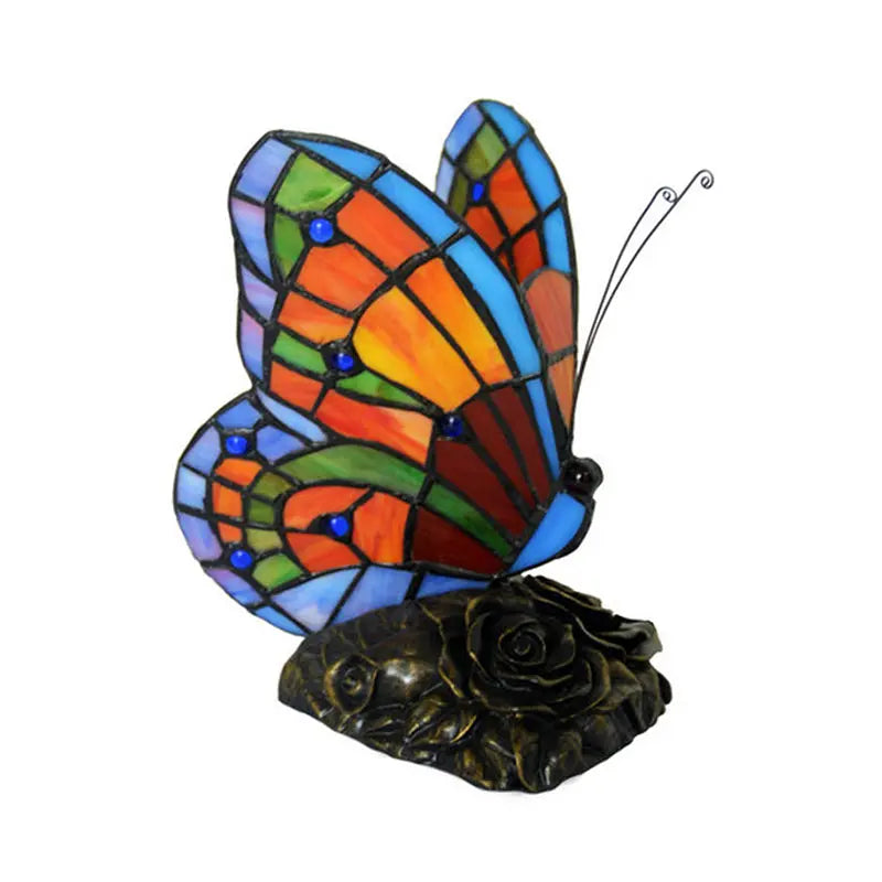 LumièreRêverie - Lampe de Table Élégante avec Abat-jour Papillon et Base en Roses