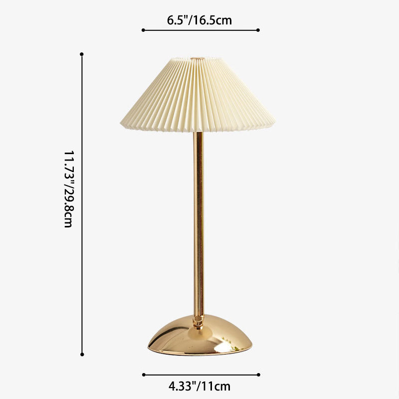 Floroux Skandi LED Table Lamp | Rechargeable | Pleated Fabric Shade | Wireless | Ambient Light | Nightstand Lamp