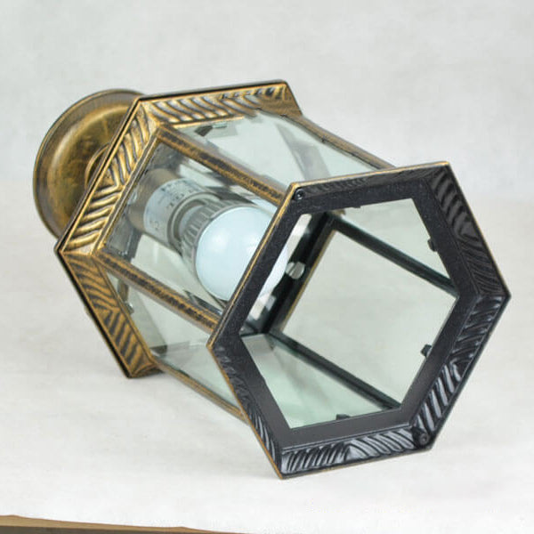 Floroux Outdoor Ceiling Light | Waterproof | Hexagonal Design | Semi-Recessed Mounting