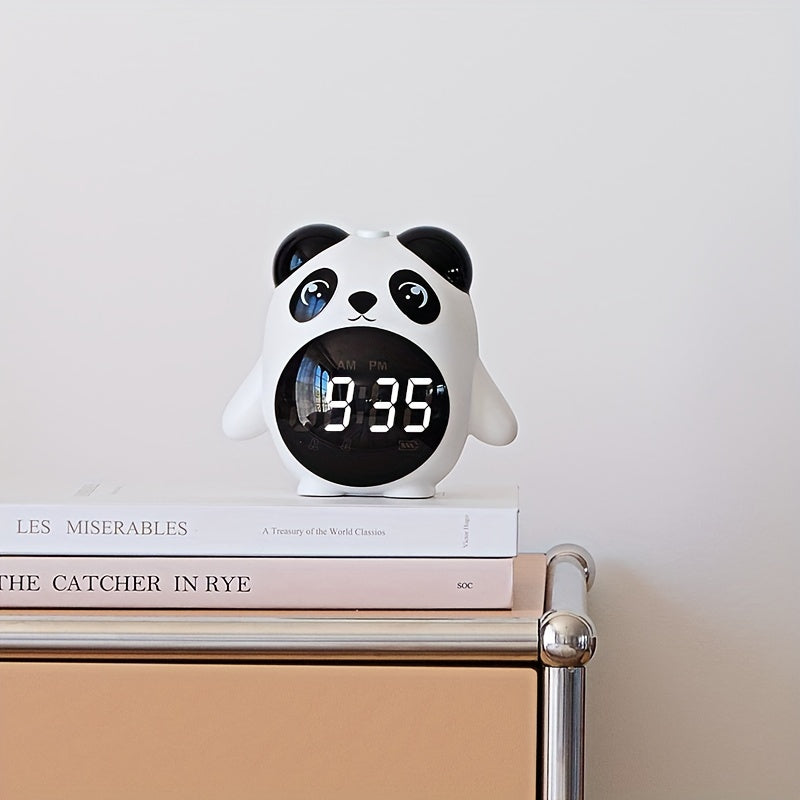 PandaGlow Horloge - Réveil Mignon Rechargeable avec Température