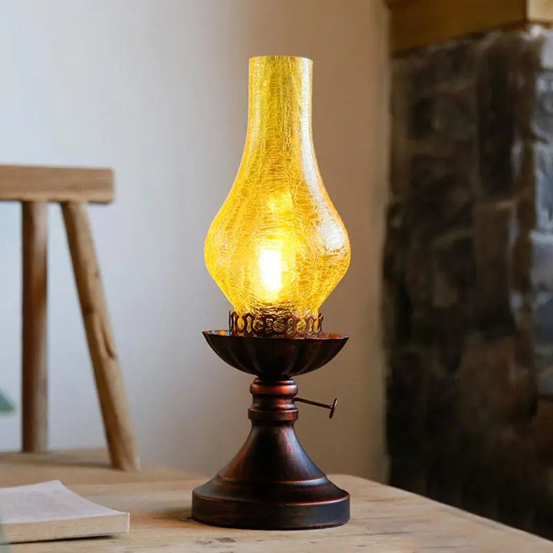 Éclat Rétro - Lampe de Table avec Abat-jour en Verre Craykle