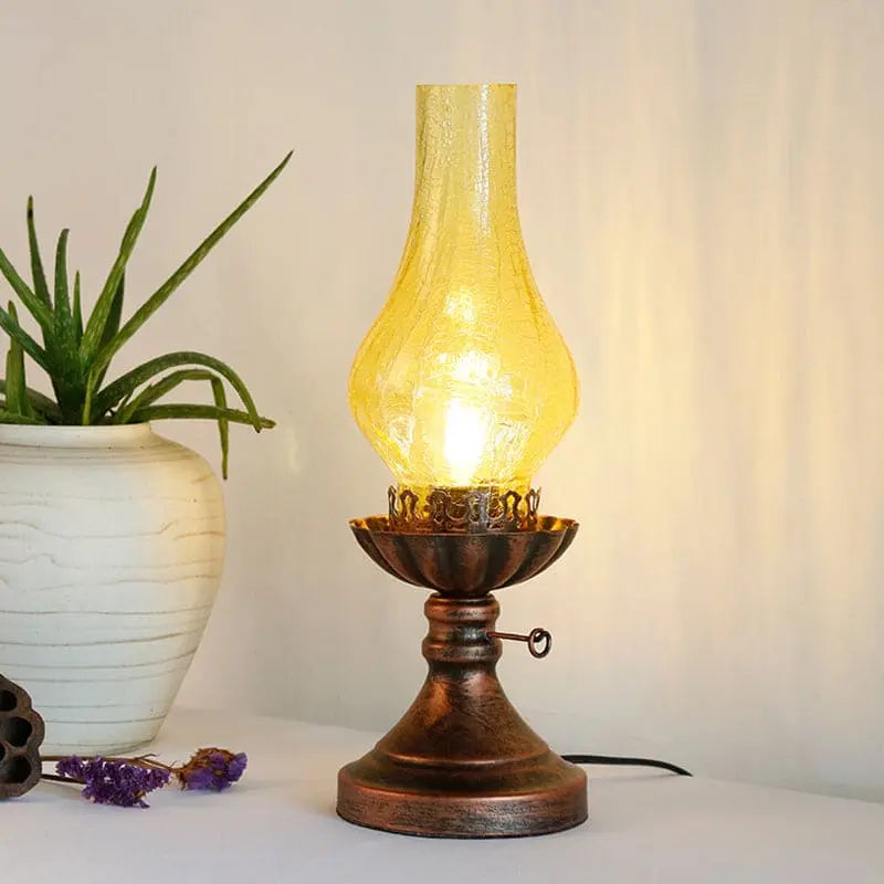 Éclat Rétro - Lampe de Table avec Abat-jour en Verre Craykle