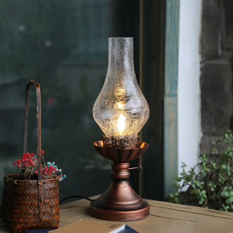 Éclat Rétro - Lampe de Table avec Abat-jour en Verre Craykle