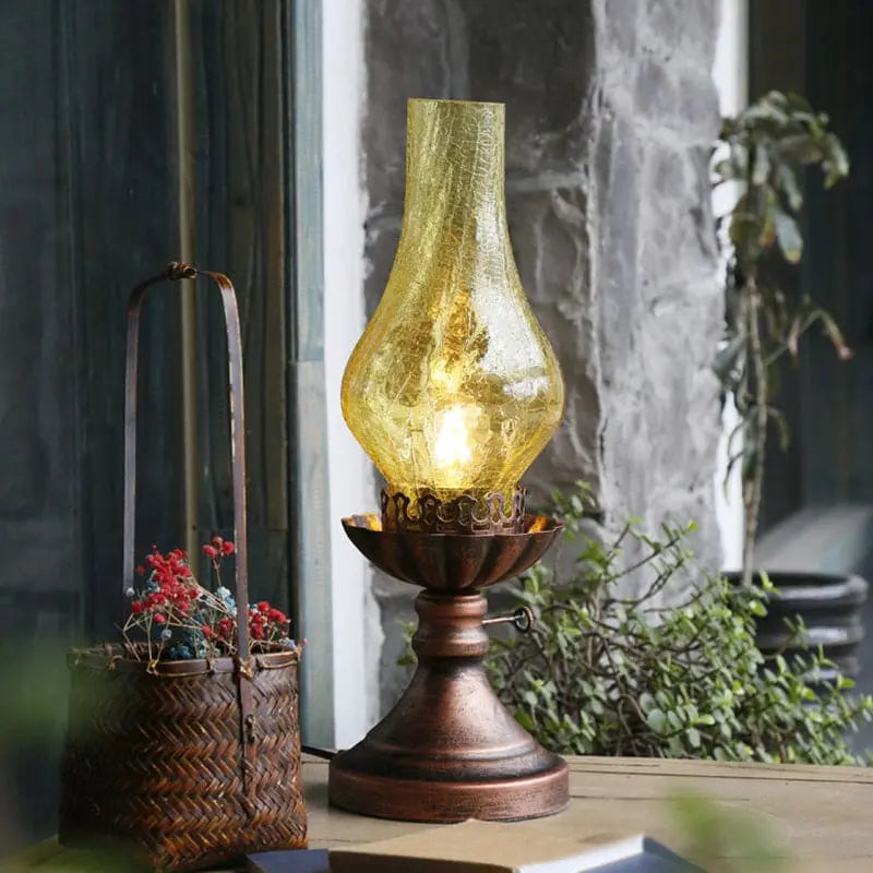 Éclat Rétro - Lampe de Table avec Abat-jour en Verre Craykle