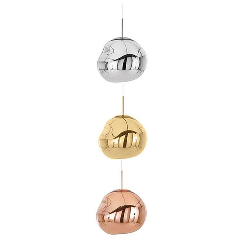 Floroux Suspension argent/rouge verre 1 lumière lampe de plafond salle à manger