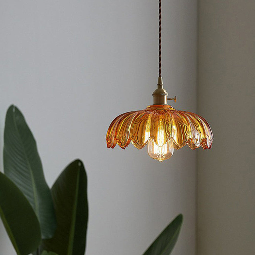 Lampe à pendentif en verre Floroux