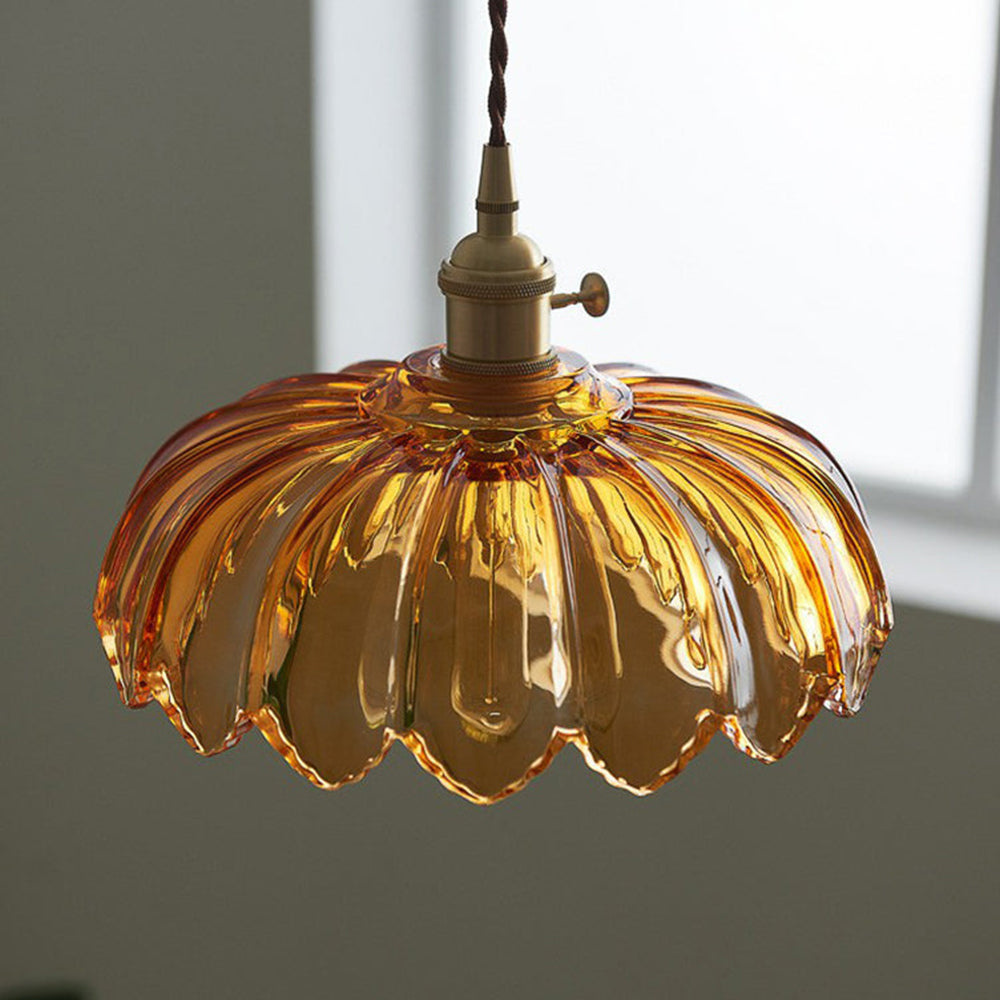 Lampe à pendentif en verre Floroux