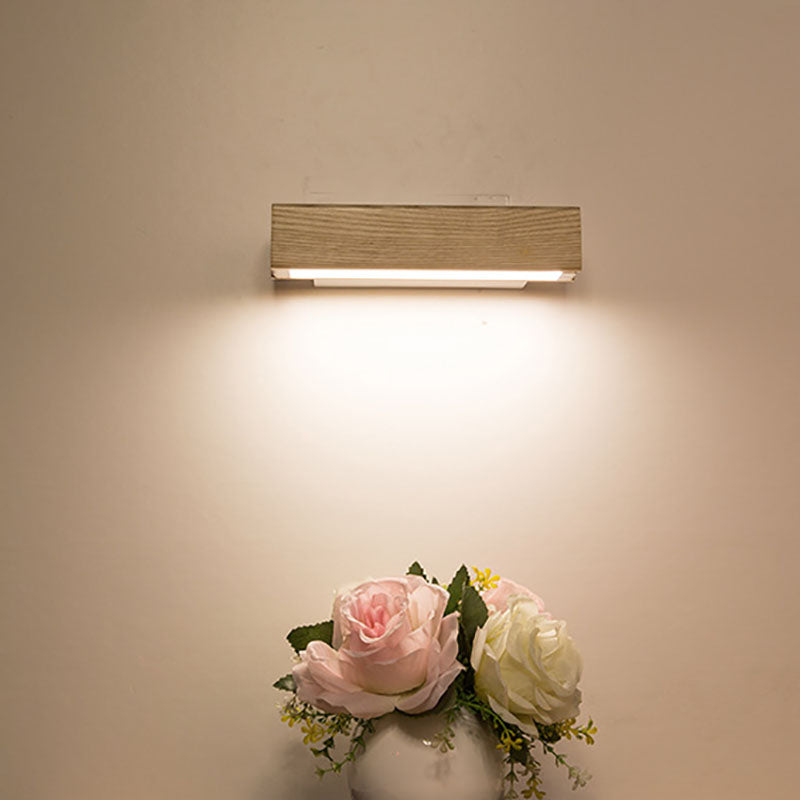 Floroux Applique LED | Design en bois et fer rectangulaire | Moderne et scandinave | Pour chambres à coucher et espaces de vie