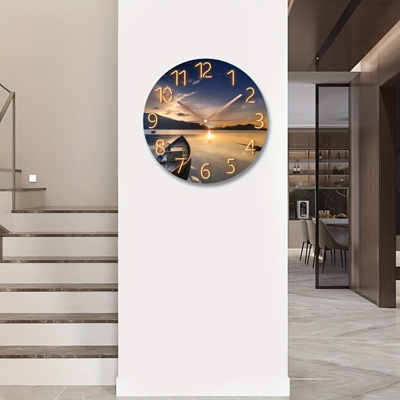 Floroux-Zoll Horloge Murale Ronde Silencieuse - Verre, Design Moderne
