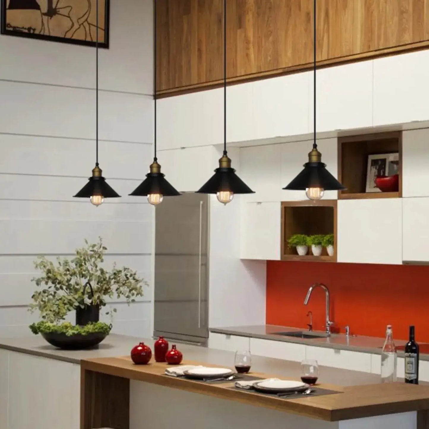 Floroux conical pendant in brass | Modern design | Dining room & Kitchen | Elegant atmosphere