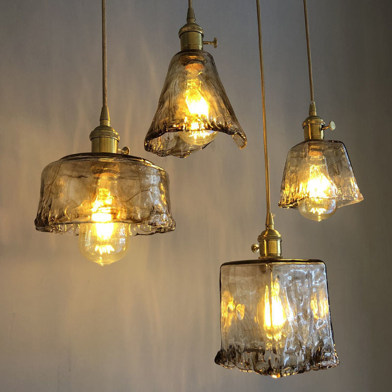 ÉclatOvale - Lampe de plafond avec prismes en cristal noir