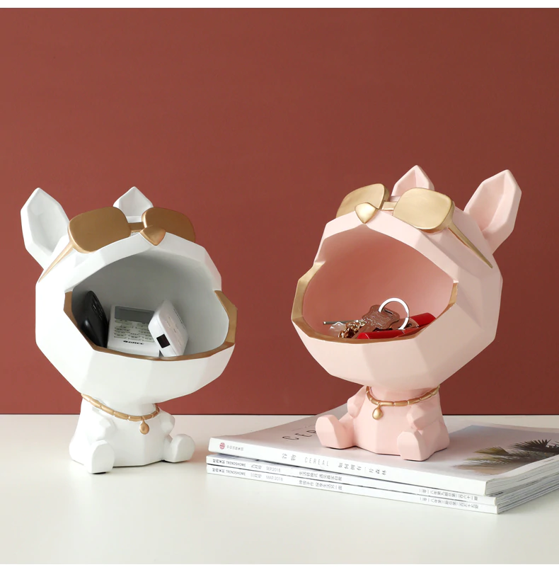 Floroux Figurine de chien Boîte de rangement multifonctionnelle