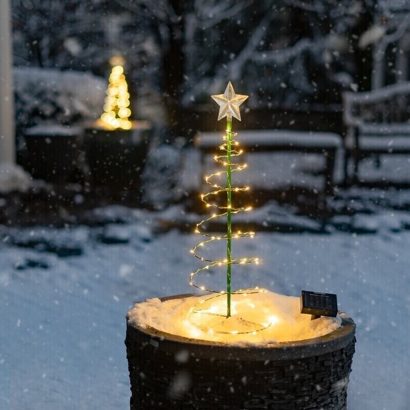 Floroux - Éclairage LED Solaire de Sapin de Noël pour Usage Extérieur