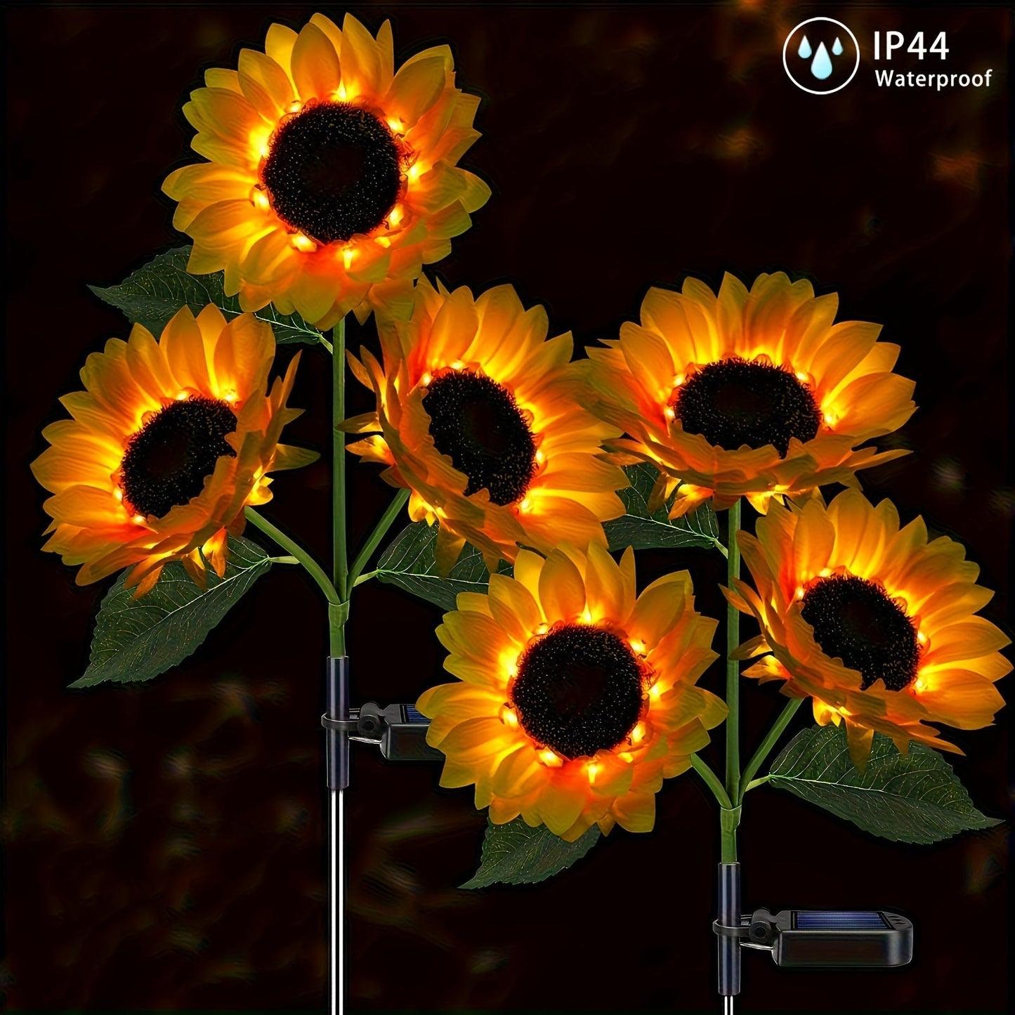 SolarBloom Light – Lampe de jardin LED Tournesol 3 têtes