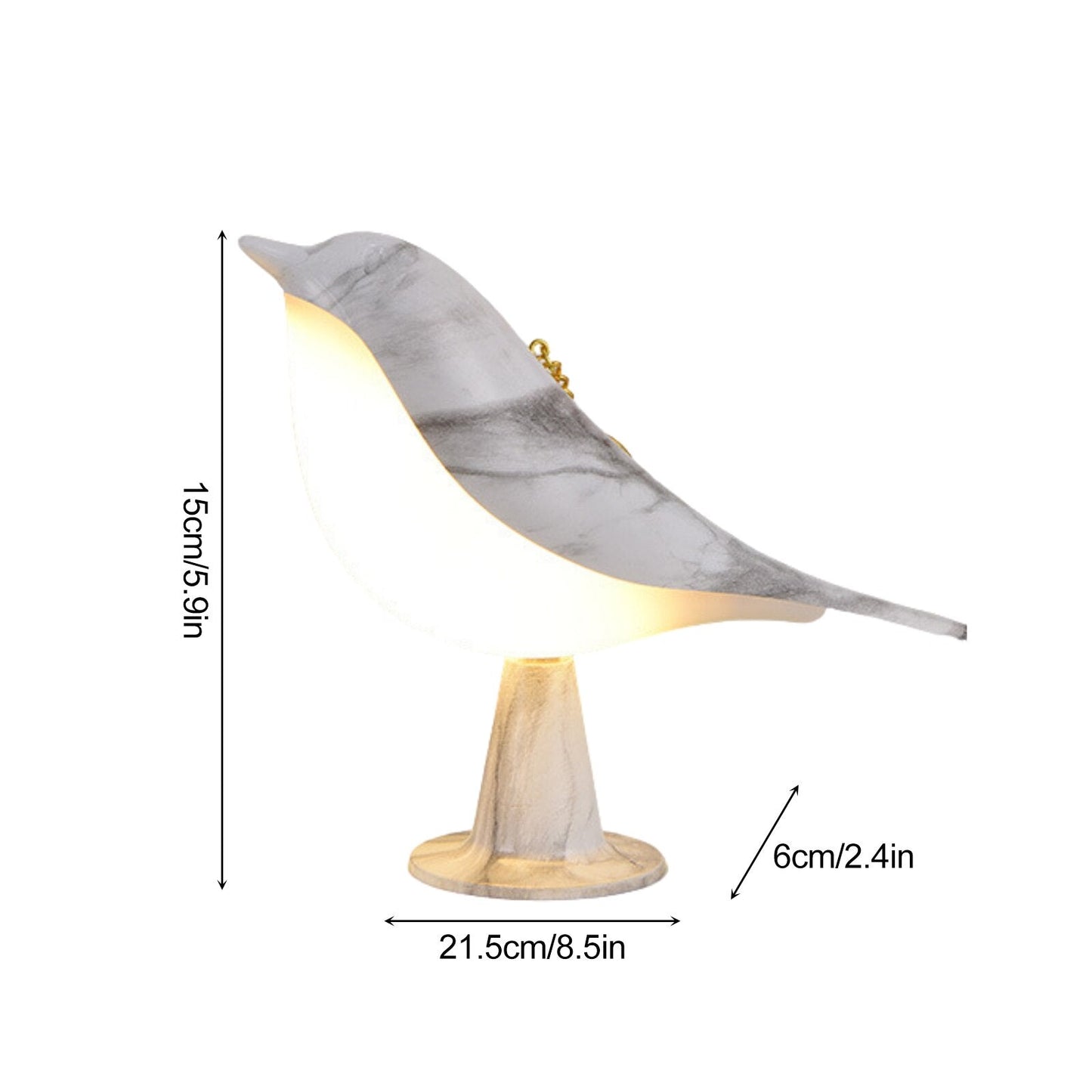 Lampe oiseau avec lumière LED