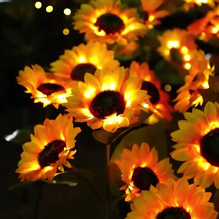 SolarBloom Light – Lampe de jardin LED Tournesol 3 têtes
