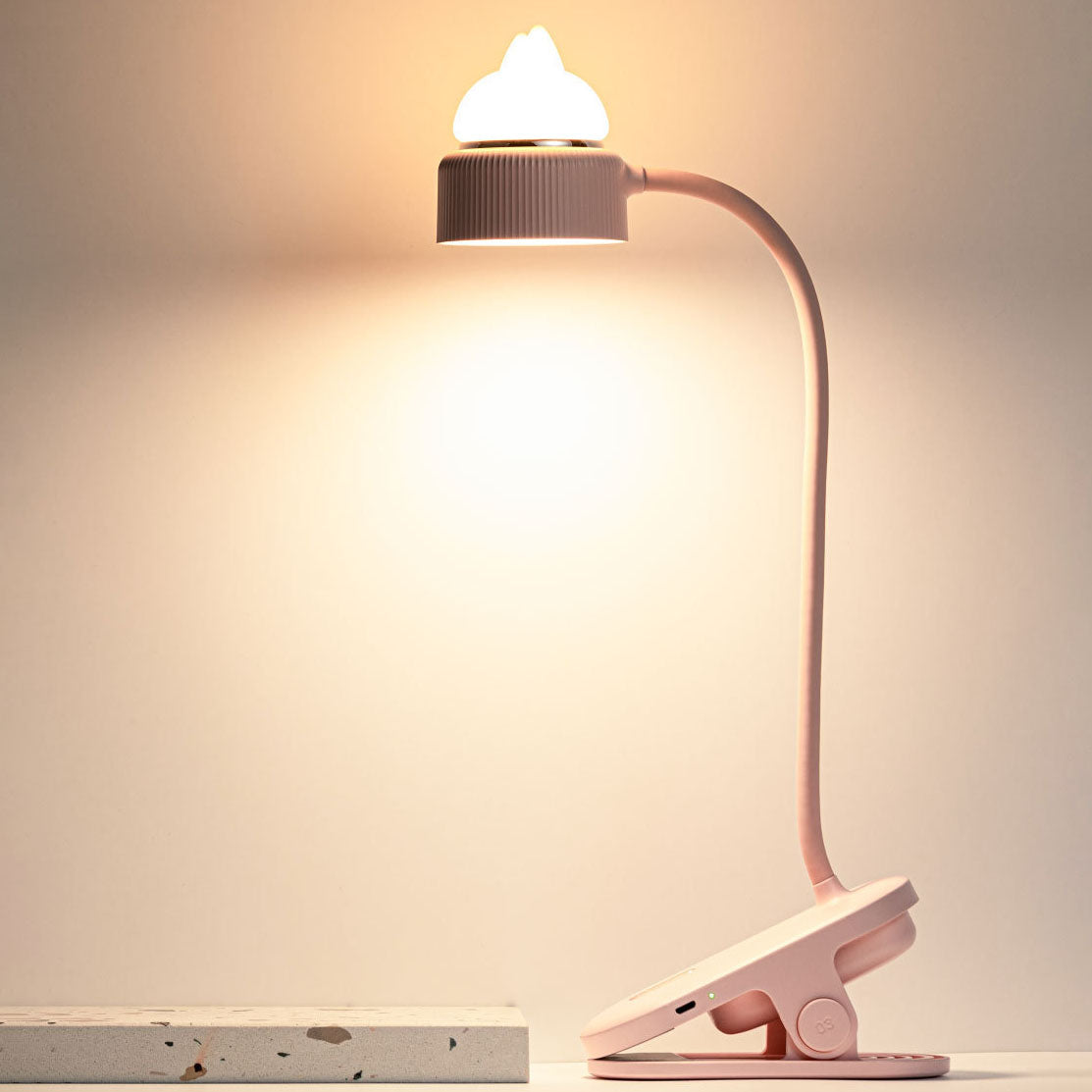 Floroux Lampe de Table LED | Design Oreilles de Chat | Amical pour les Yeux | Lampe Clip & Normale | Moderne & Créatif