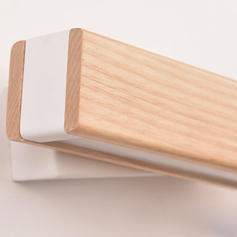 Floroux Applique LED | Design en bois et fer rectangulaire | Moderne et scandinave | Pour chambres à coucher et espaces de vie