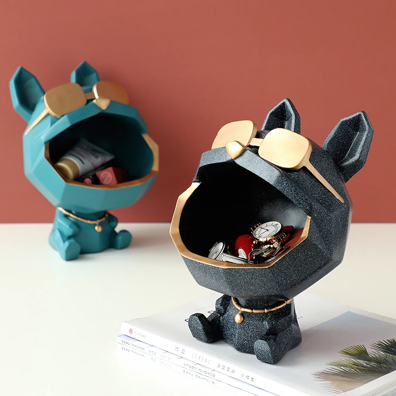 Floroux Figurine de chien Boîte de rangement multifonctionnelle
