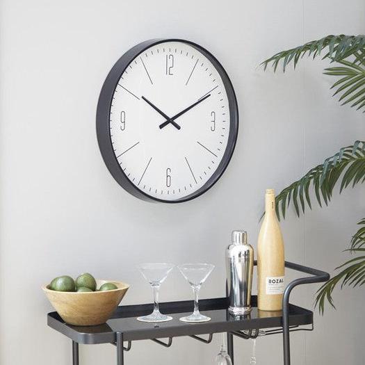 GloGlas – Horloge murale en verre noir traditionnel