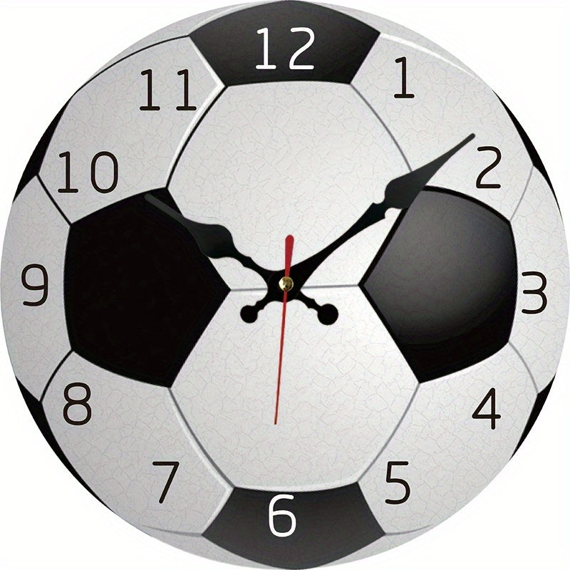 Floroux avec design de football - Horloge silencieuse pour salon et chambre à coucher