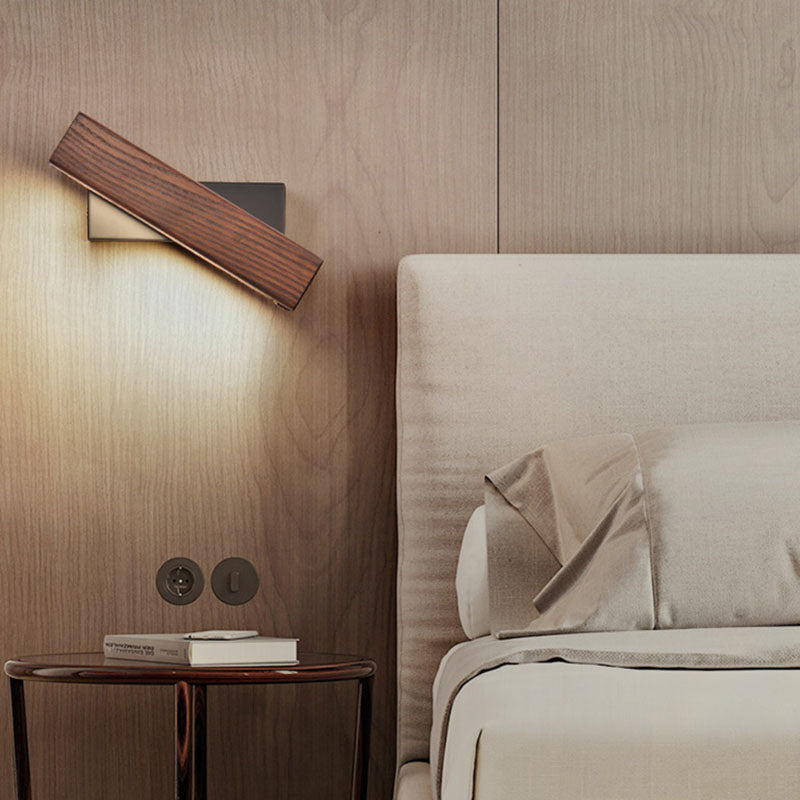 Floroux Applique LED | Design en bois et fer rectangulaire | Moderne et scandinave | Pour chambres à coucher et espaces de vie