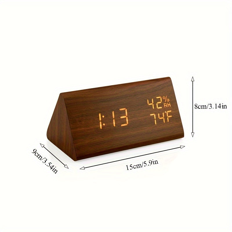NatureClock – Réveil en Bois Élégant avec Affichage Climatique