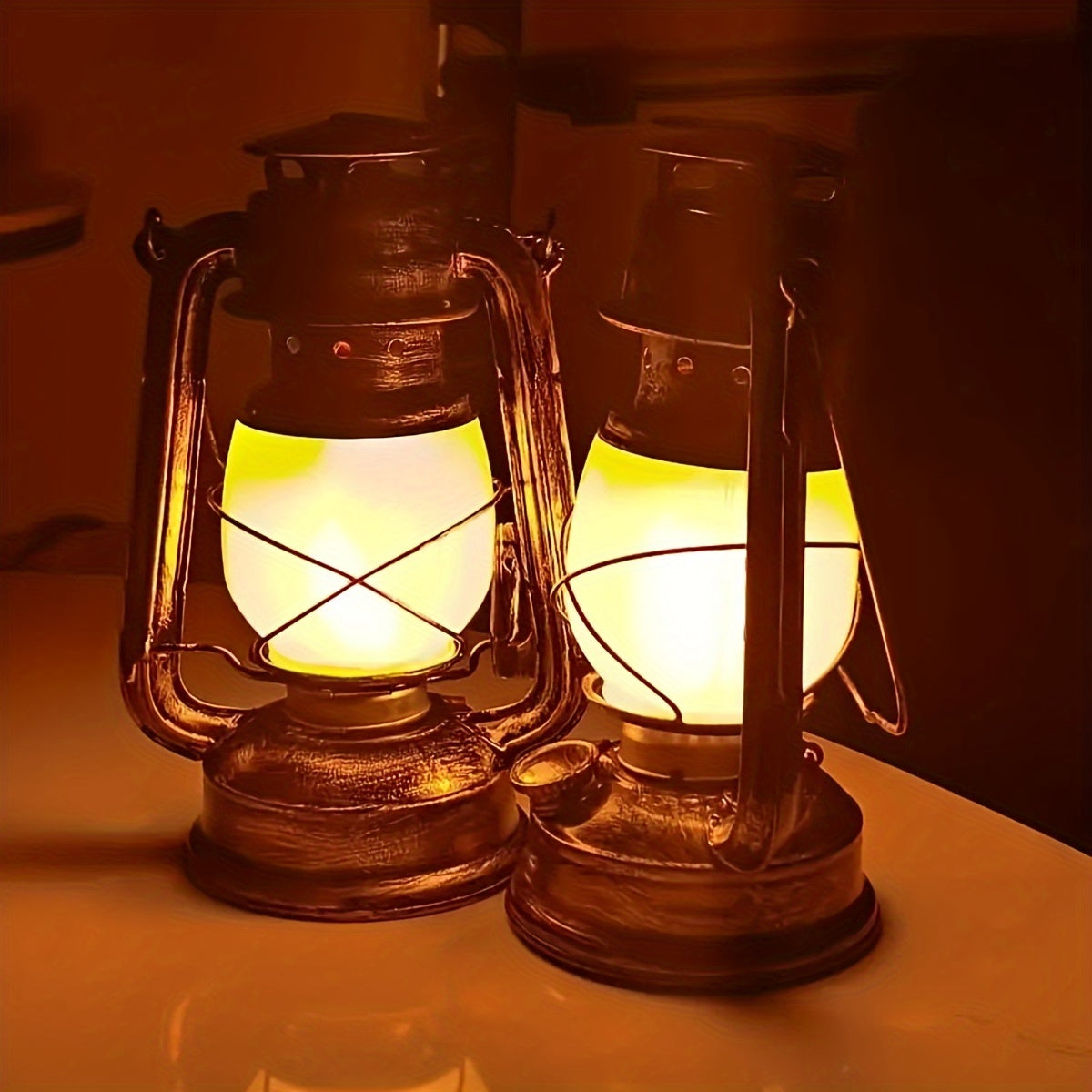 RetroGlow Lantern – Lampe LED Vintage avec effet de flamme
