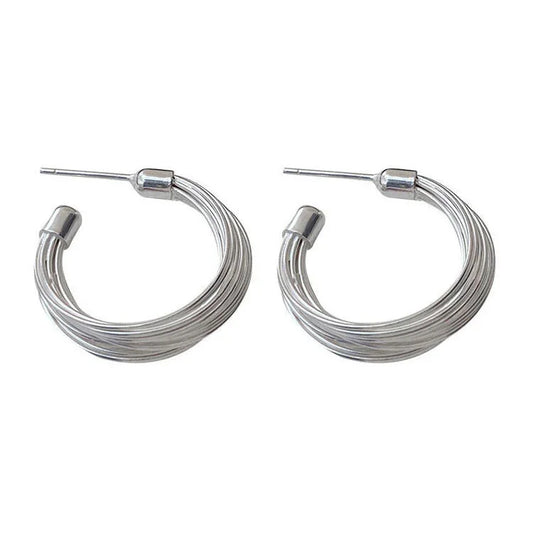 Amelie Boucles d'oreilles Lignes Superposées - Anneaux Élégants