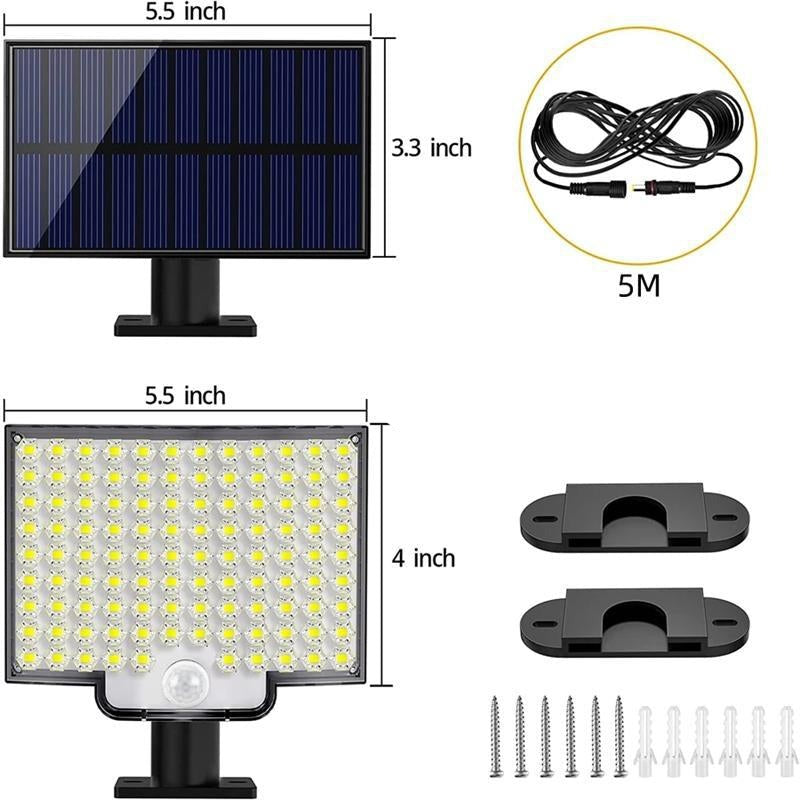 Floroux - 106 Lumière Solaire Extérieure à LED avec Détecteur de Mouvement