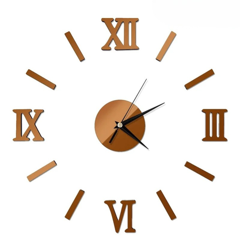 RomanTime Horloge 3D - Décoration Murale DIY Moderne