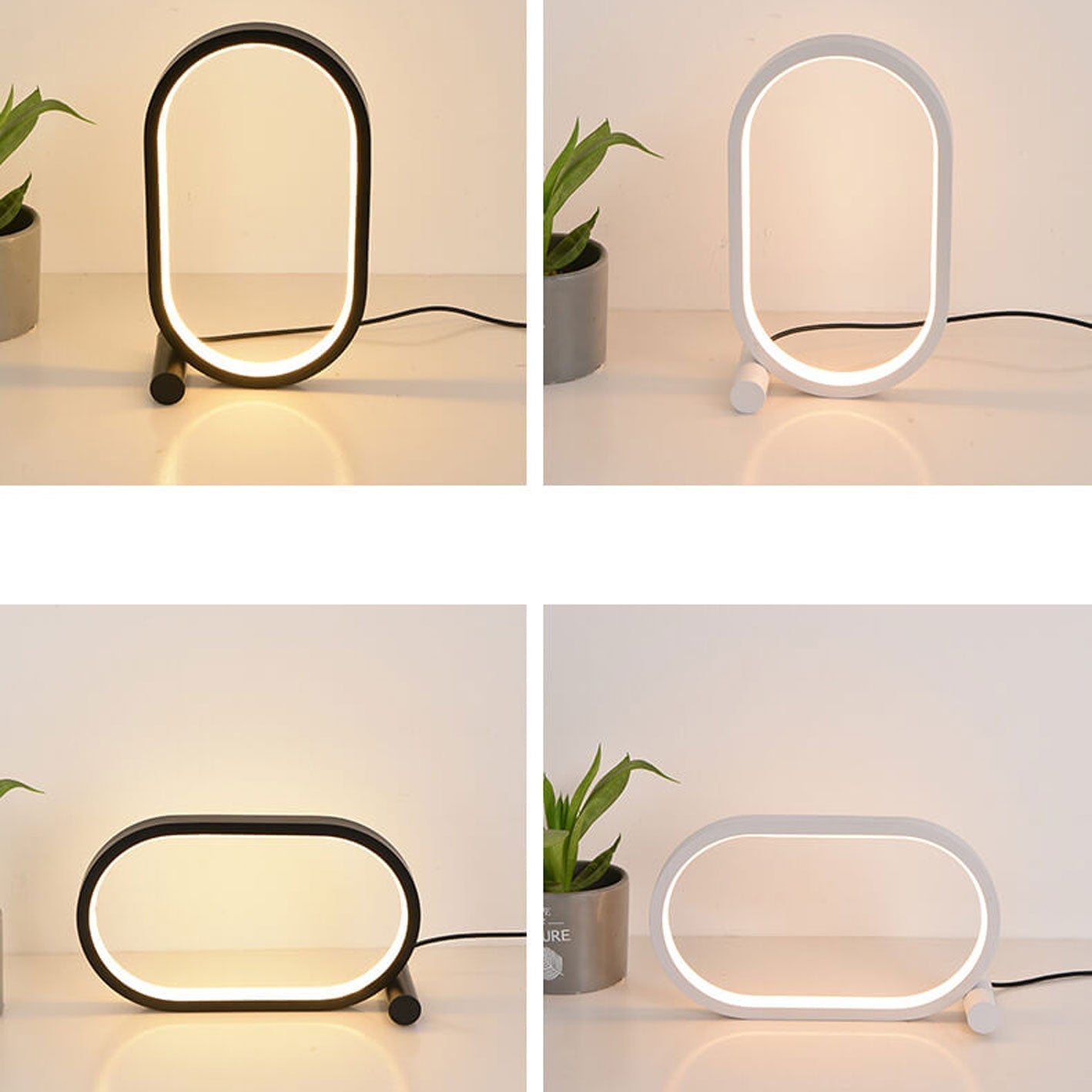 Lampe de table à LED USB ovale simple