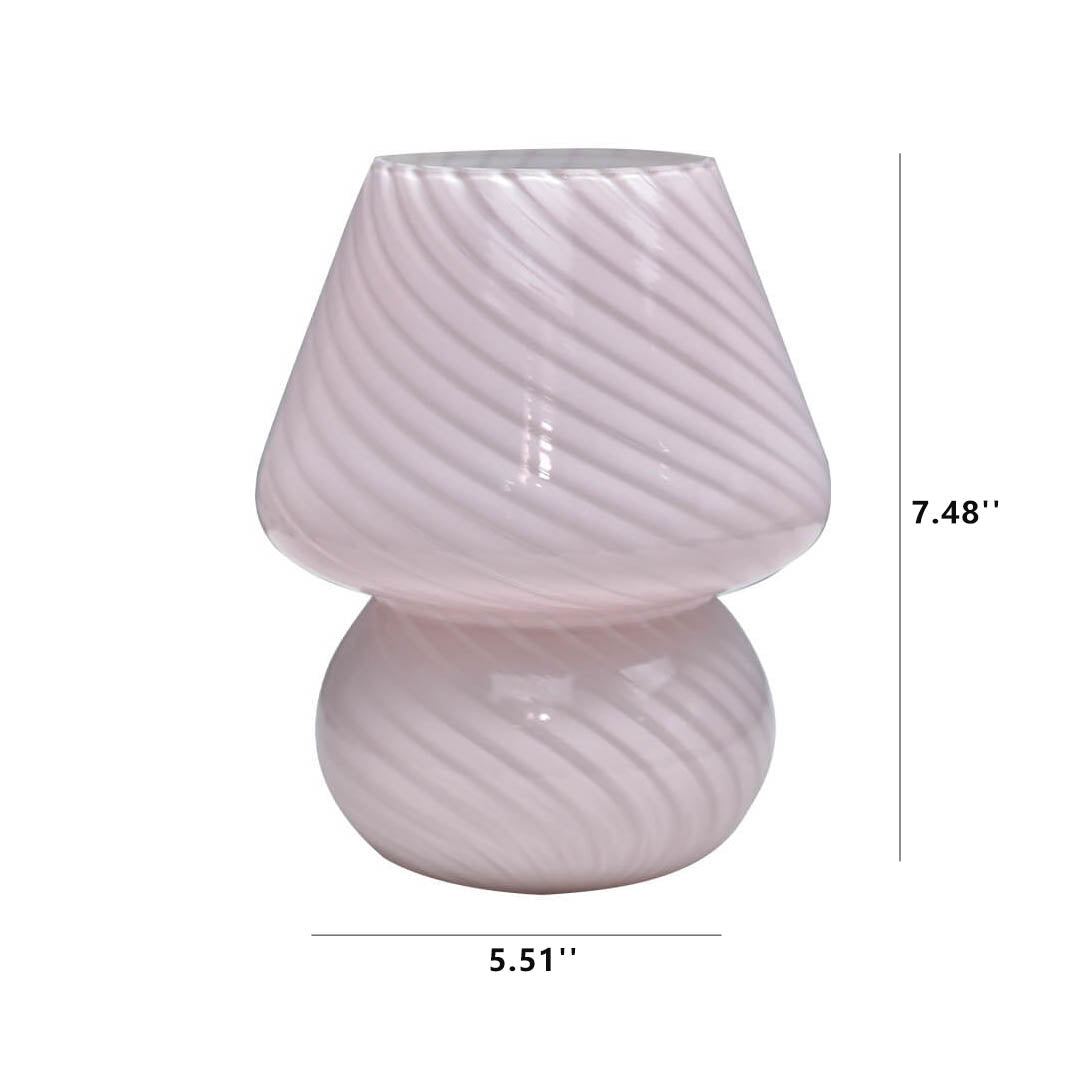 Floroux Lampe de table en verre champignon design rétro | Lumière nocturne LED | Lumière chaude | Lumière d'ambiance | Décoration pour la maison
