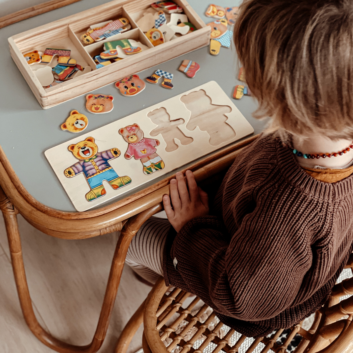 DressUpBear - Puzzle en bois créative pour enfants