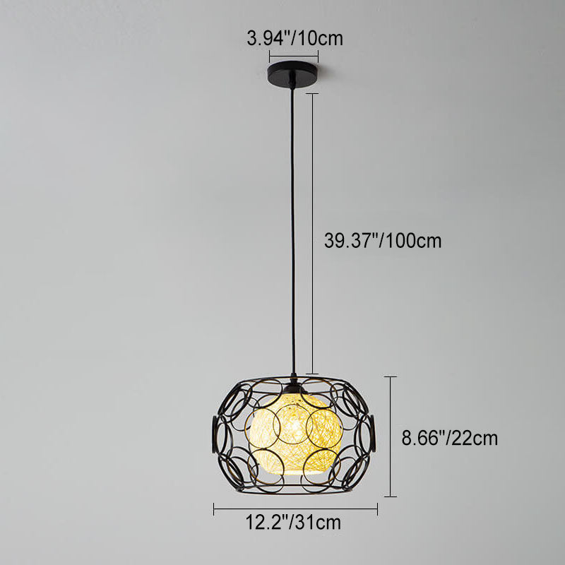 Floroux Creative Pendant Light in Hemp Weaving | Modern Design | Unique Bright Accent | Suspension for Home
