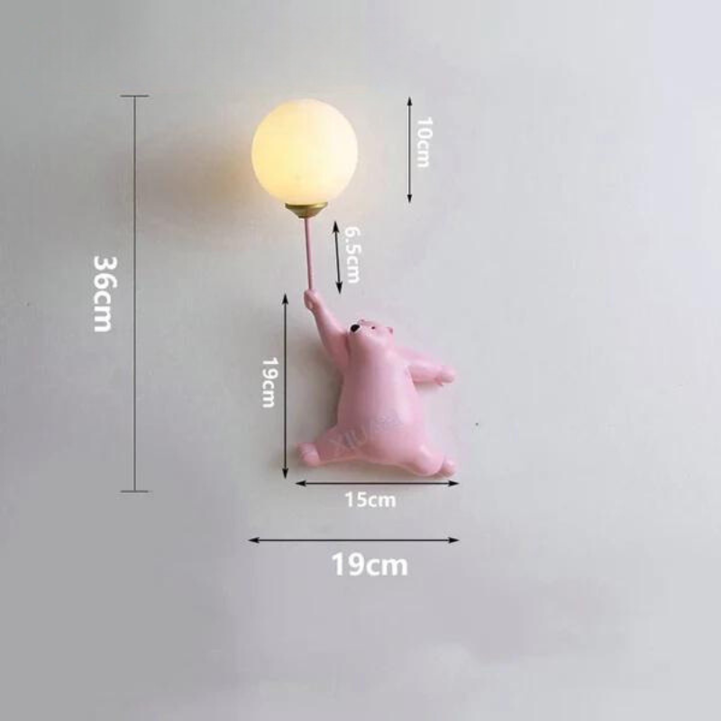 Floroux - Lampe murale LED ours drôle pour la chambre des enfants