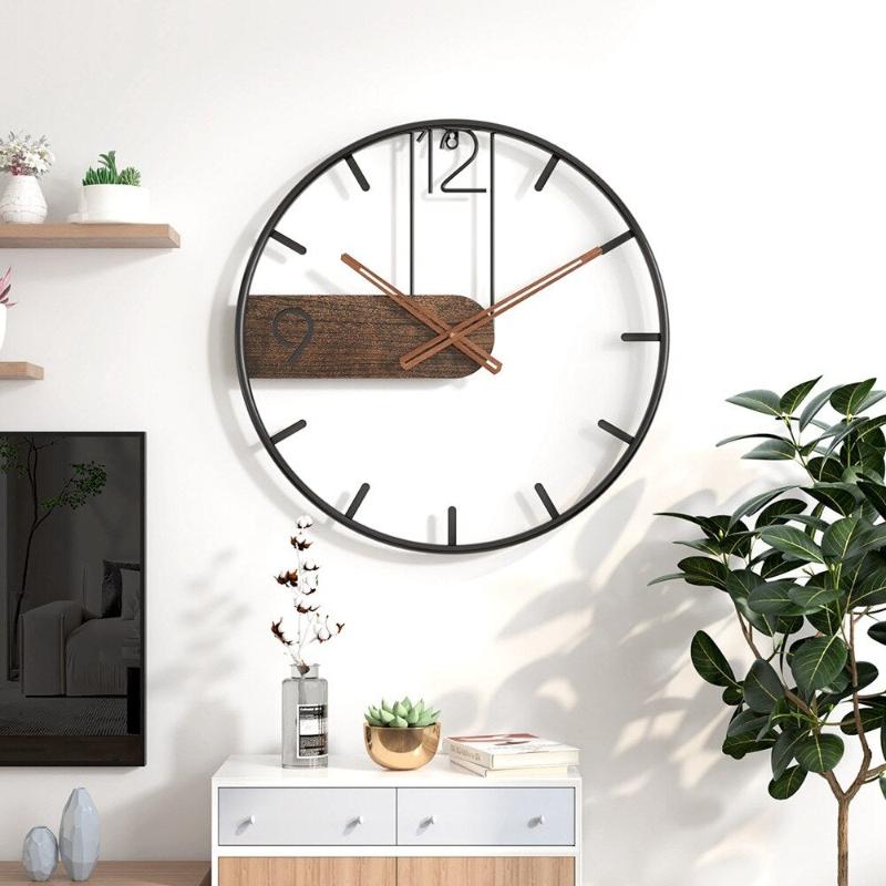 Horloge murale Floroux | Fusion noble de l'acier inoxydable et du bois de noyer